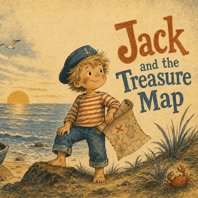 Sampul buku anak personalisasi Jack dan Peta Harta Karun